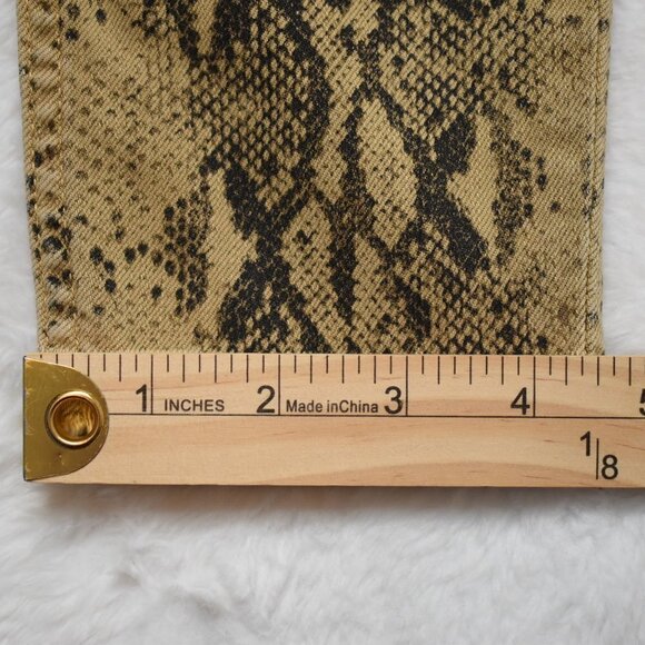 Zara Python Snake Pants Jeans Sz 2 Stretchy High Rise Skinny Ankle Grunge Rock - Picture 15 of 16